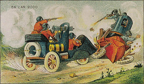 Ilustrações do futuro no ano 2000 imaginado em 1910