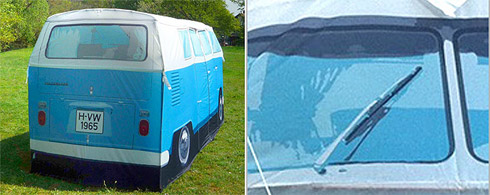 Barraca de camping em forma de Kombi