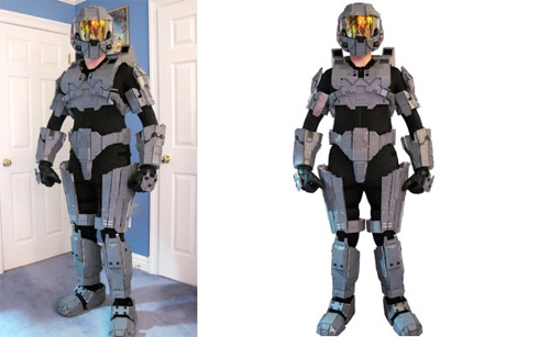 Armadura de Halo feita de Lego