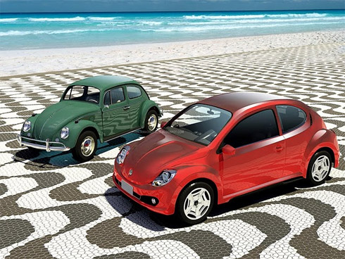Fusca em releitura de design
