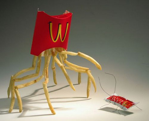 Arte com alimentos e objetos comuns