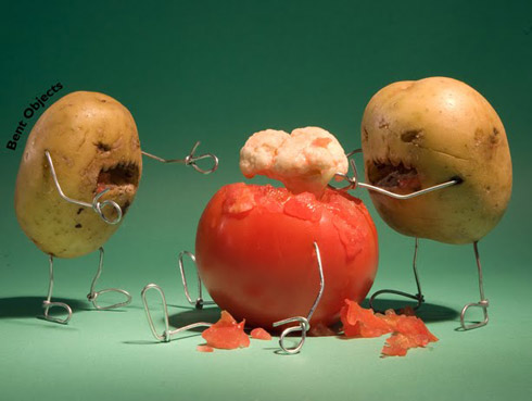 Arte com alimentos e objetos comuns