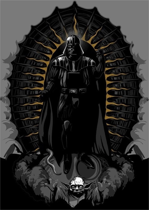 Personagens de Guerra nas Estrelas em imagens sagradas