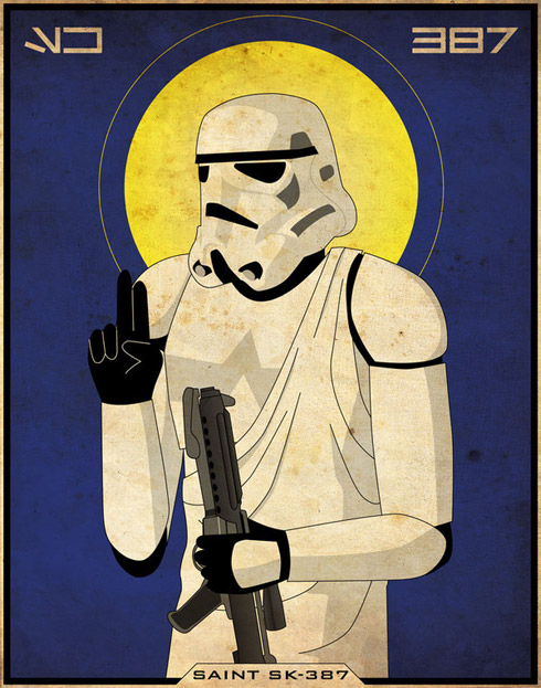 Personagens de Guerra nas Estrelas em imagens sagradas