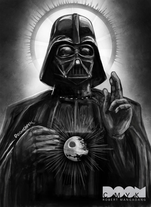 Personagens de Guerra nas Estrelas em imagens sagradas
