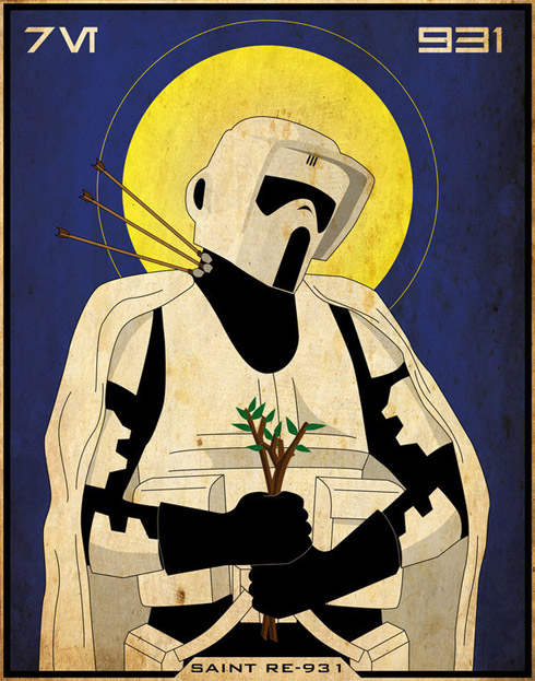 Personagens de Guerra nas Estrelas em imagens sagradas