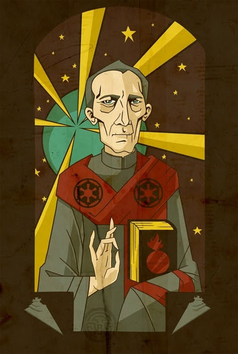Personagens de Guerra nas Estrelas em imagens sagradas
