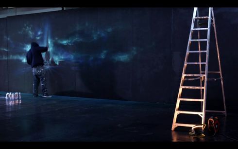Tron legacy aerosol mural