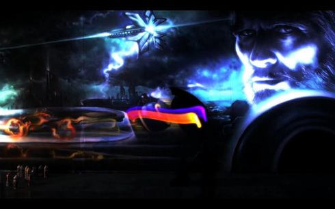 Tron legacy aerosol mural