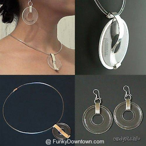 Objetos feitos com CDs reciclados