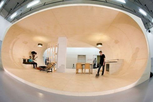 casa em forma de pista de skate