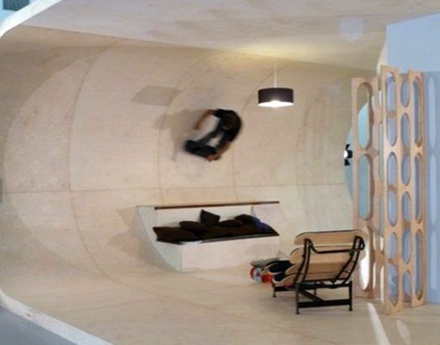 casa em forma de pista de skate