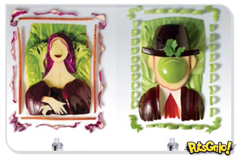 famosas obras de arte recriadas por legumes e vegetais