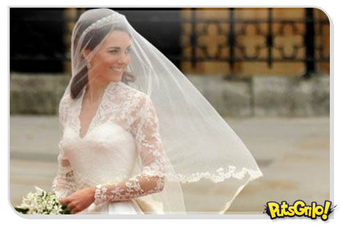 Vestido de noiva de Kate Middleton em exposição em Londres