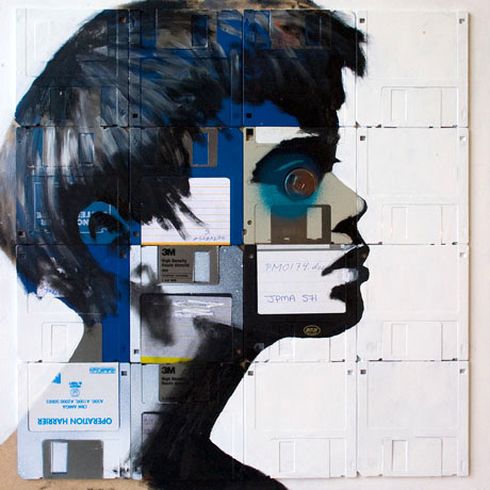 pinturas sobre disquetes