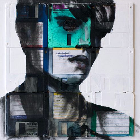pinturas sobre disquetes