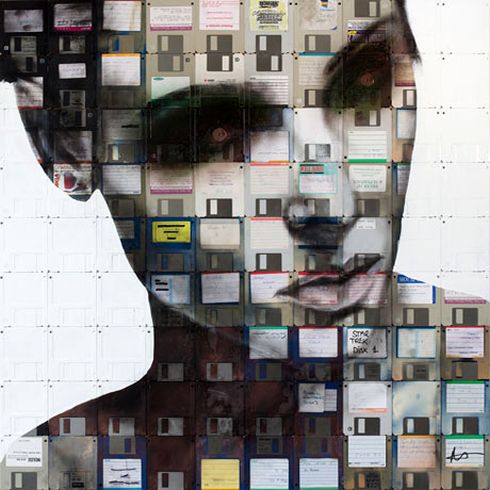 pinturas sobre disquetes