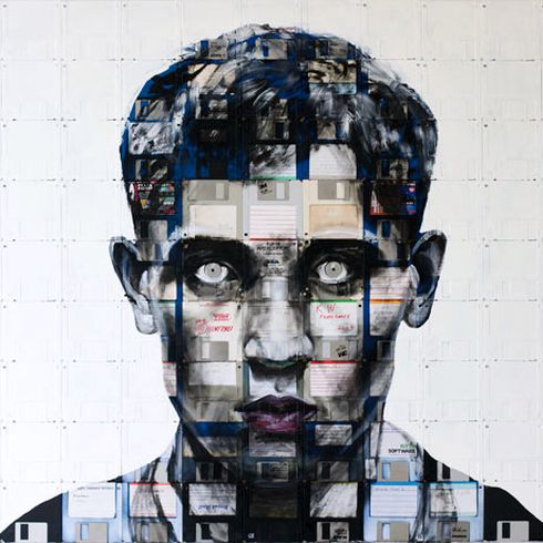 pinturas sobre disquetes