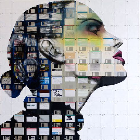 pinturas sobre disquetes