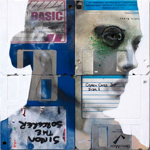 pinturas sobre disquetes