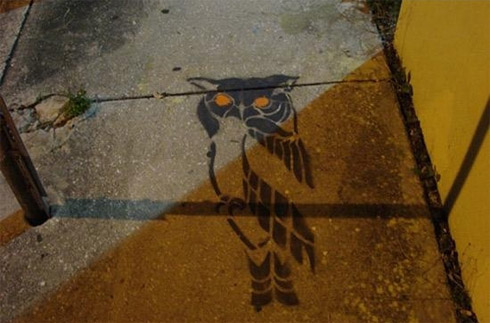 Arte urbana com sombras