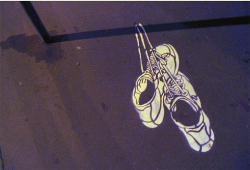 Arte urbana com sombras