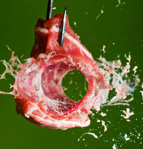 Fotos em slow motion de objetos destruídos