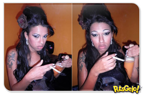 Ariadna do BBB homenageando Amy Winehouse