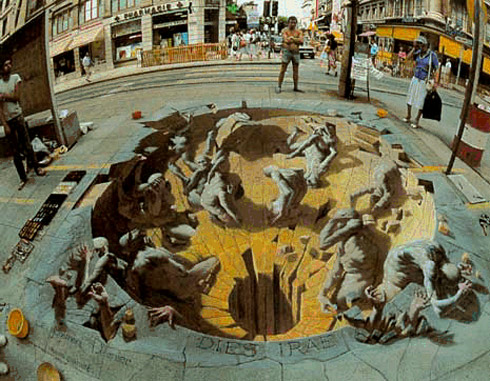 Incríveis pinturas em 3D de Julian Beever Incríveis pinturas em 3D de Julian Beever