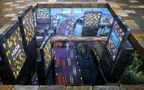 Incríveis pinturas em 3D de Julian Beever Incríveis pinturas em 3D de Julian Beever
