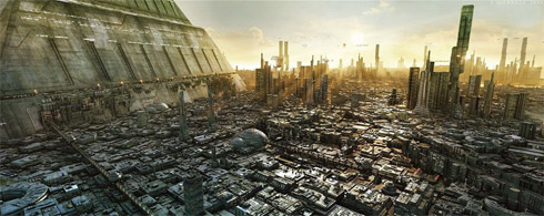 Ilustrações de cidades futuristas por Stefan Morrel