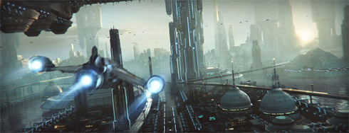 Ilustrações de cidades futuristas por Stefan Morrel