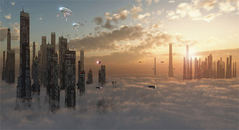 Ilustrações de cidades futuristas por Stefan Morrel