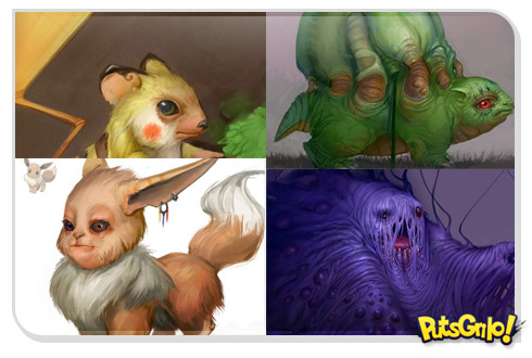 Pokémon em desenhos fantásticos