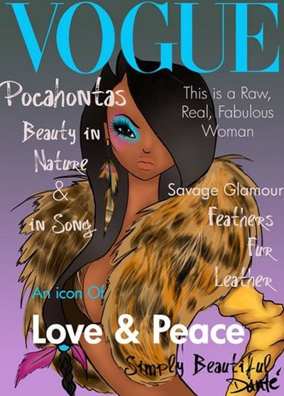 Princesas da Disney em ilustrações na capa da Vogue