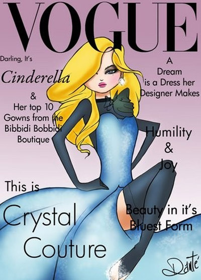 Princesas da Disney em ilustrações na capa da Vogue