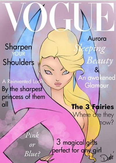 Princesas da Disney em ilustrações na capa da Vogue