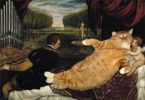 Gatos invadem pinturas clássicas