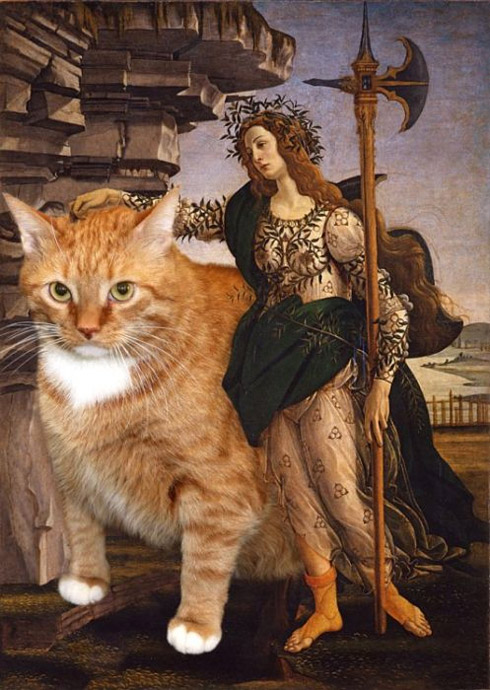 Gatos invadem pinturas clássicas