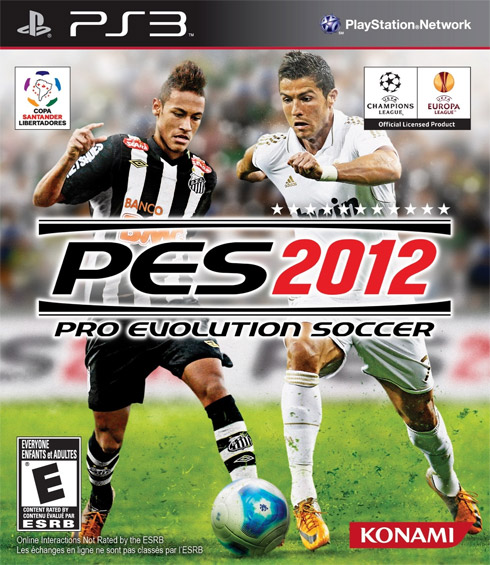 Neymar e Cristiano Ronaldo na capa de Pro Evolution Soccer 2012