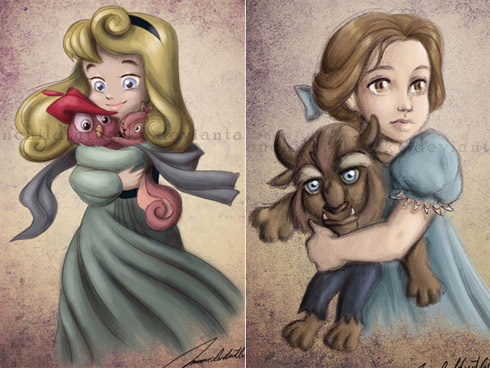Princesas da Disney versão crianças