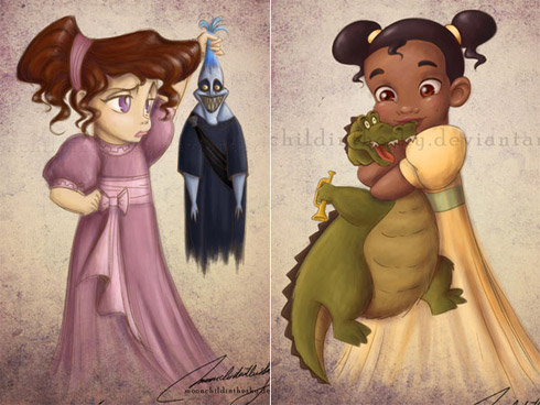 Princesas da Disney versão crianças