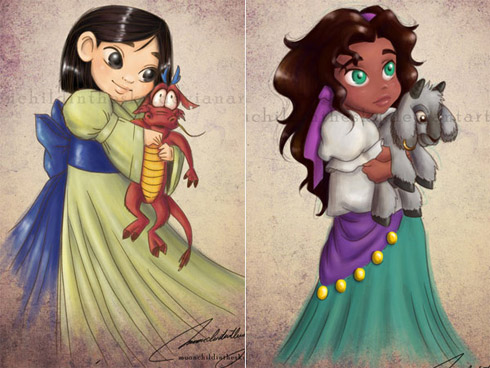 Princesas da Disney versão crianças