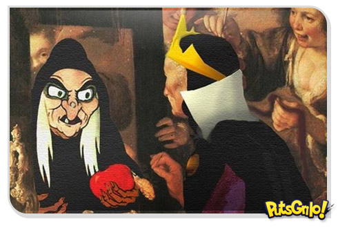 Desenhos animados em obras de arte famosas