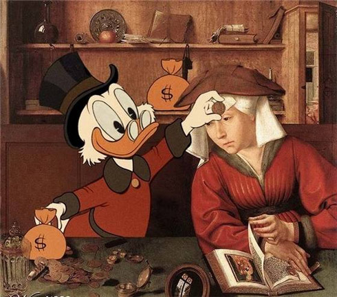 Desenhos animados em obras de arte famosas