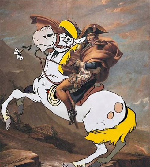 Desenhos animados em obras de arte famosas