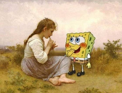 Desenhos animados em obras de arte famosas