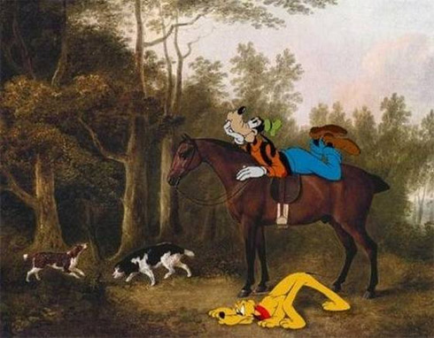 Desenhos animados em obras de arte famosas