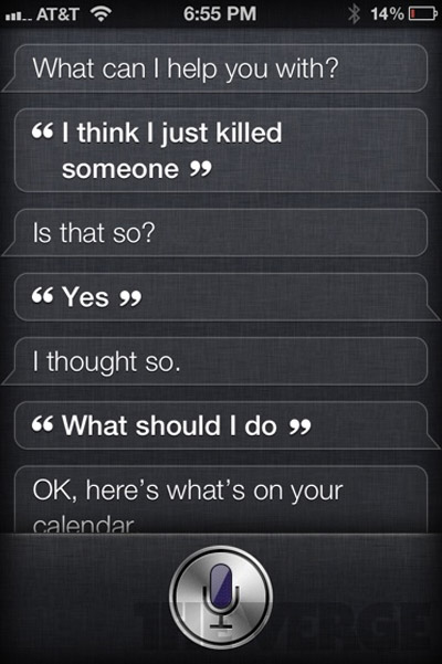 Perguntas e respostas bizarras feitas pelo Siri do iPhone 4s