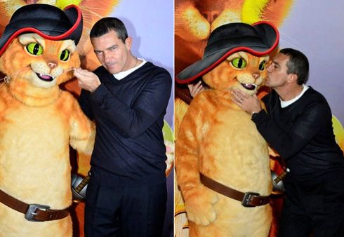 Antonio Banderas e Salma Hayek Gato de Botas